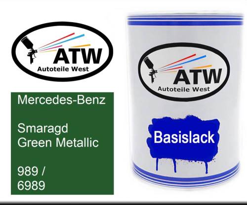 Mercedes-Benz, Smaragd Green Metallic, 989 / 6989: 500ml Lackdose, von ATW Autoteile West.